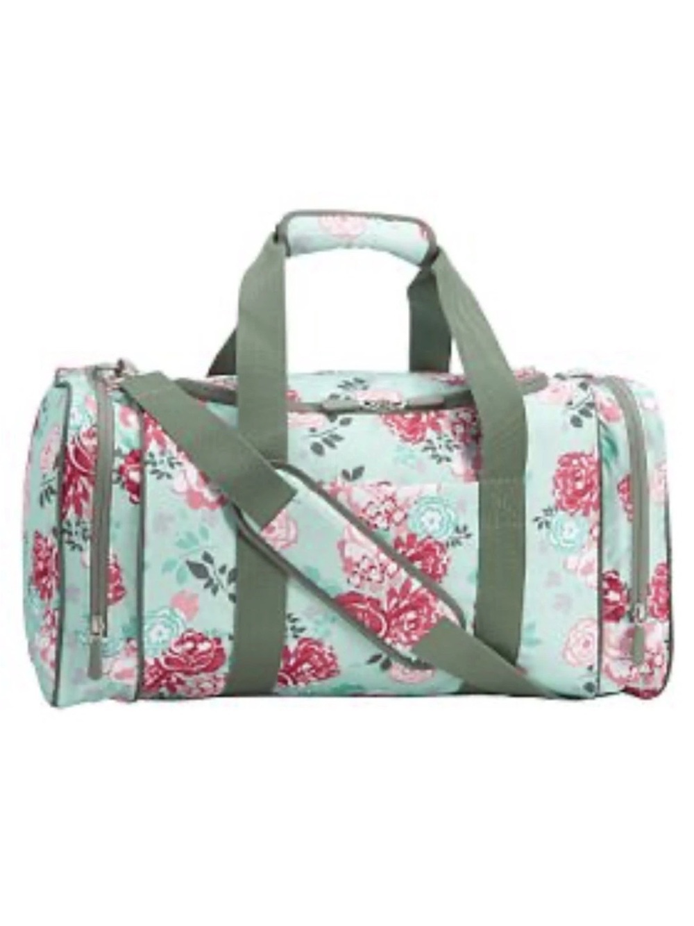 Pottery Barn Teen Floral Convertible Duffel - Mint & Pink
